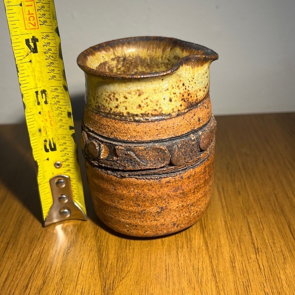 Ed Drahanchuk 1960s art pottery creamer as is Vintage Retro Brutalist - Picture 2 of 12